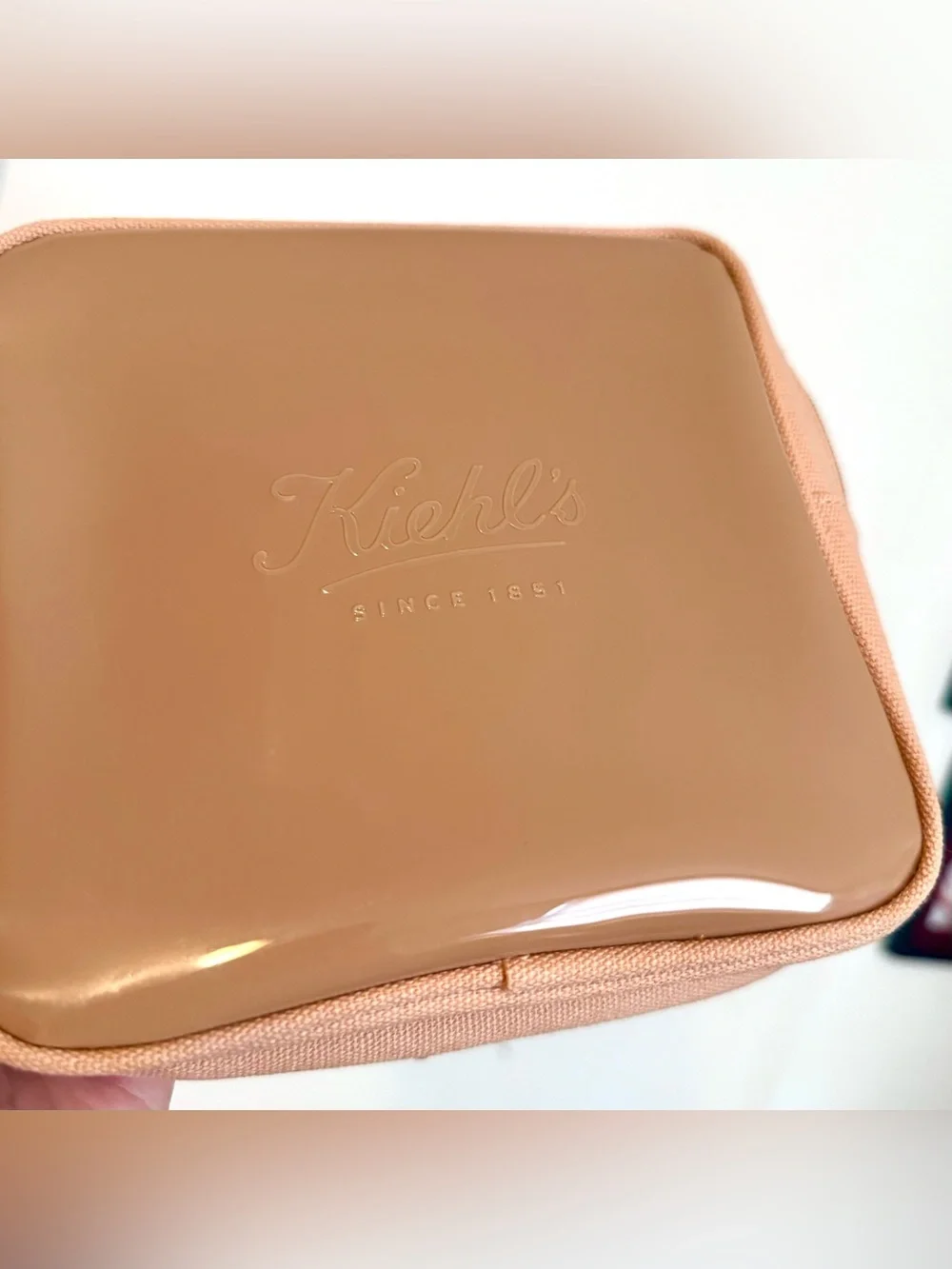 Kiehl's Beige Skincare Makeup Pouch Travel Toiletries Bag - 6x6x2” SUMMER DEAL